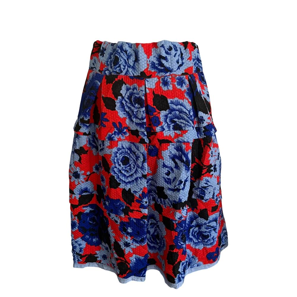 Anthropologie HD in Paris Floral Pique Full Skirt Pleated Retro Pinup Boho
